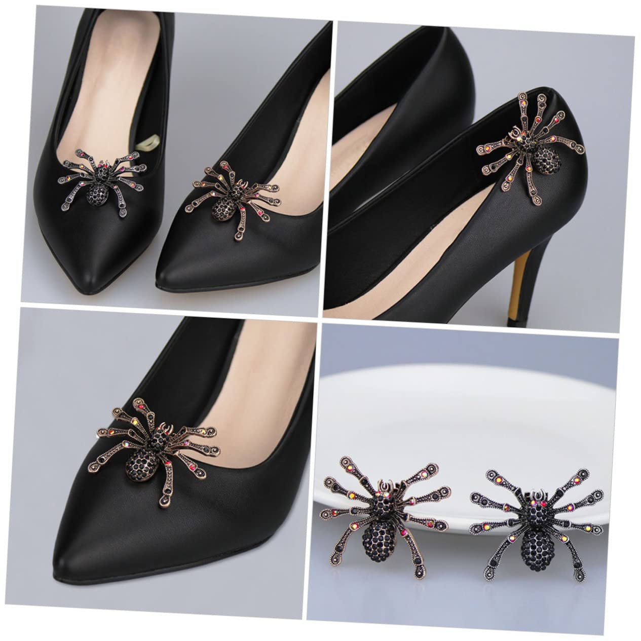 BESTYASH 5paires Charms De Chaussure Araignée Clips Décoratifs Amovibles Accessoires De Mode Pour Talons Et Sandales Bijoux Pour Chaussures Couleur Ancienne