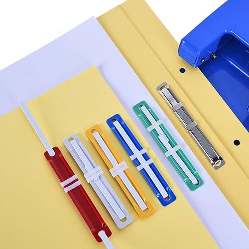 Miniatura 2 de Sujetadores de archivos de plástico para oficina y escuela, 3.15 pulgadas (3.150 in) entre 2 agujeros, caja de 50 juegos completos