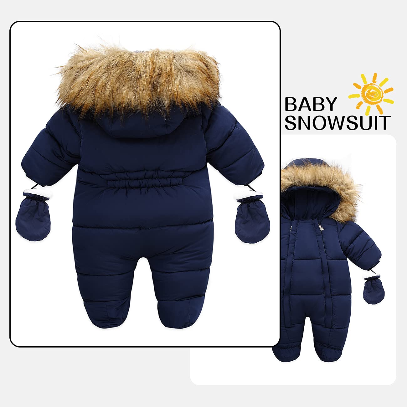 Tumaron Newborn Snowsuits for Baby Boy 0-3-6 Months Unisex Coat Infant Jumpsuit Clothes