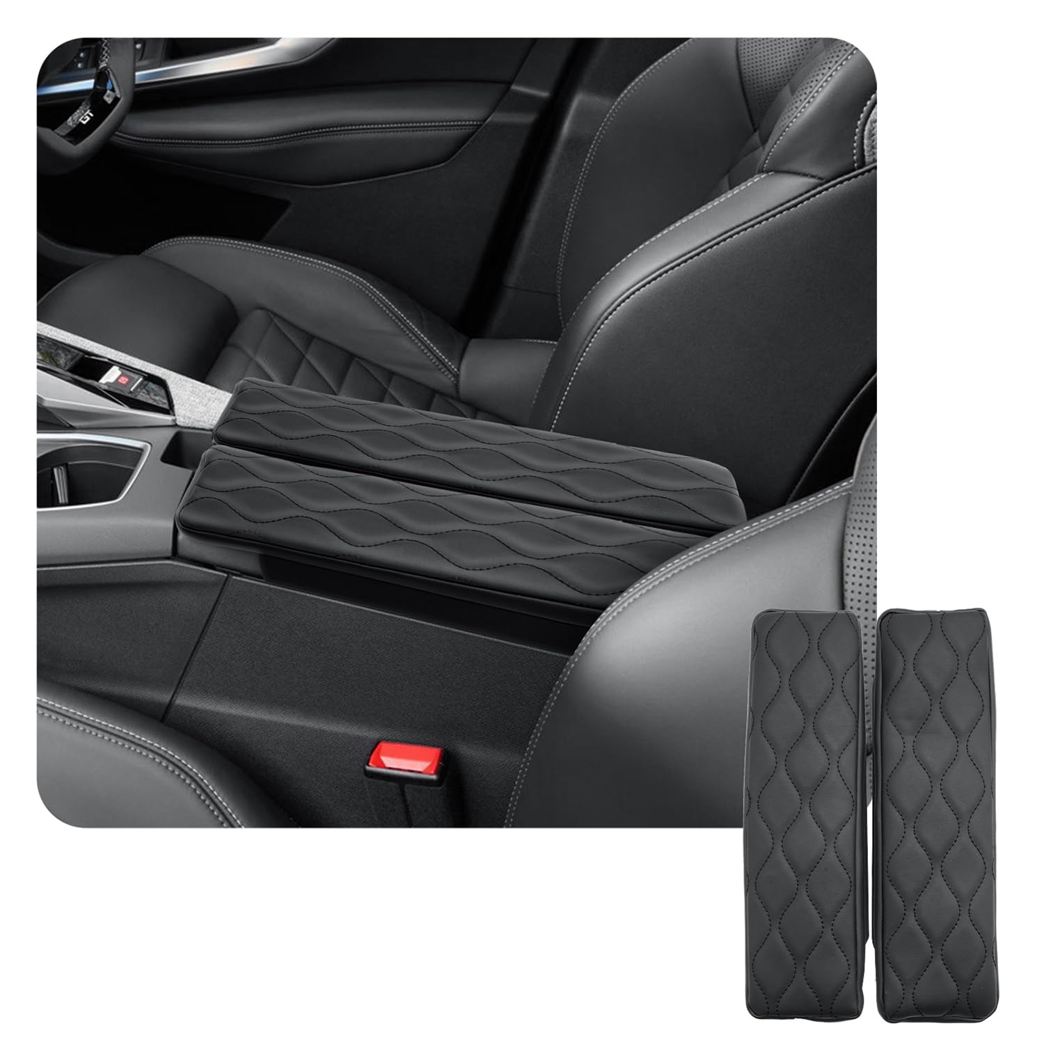 CDEFG Kompatybilny z Peugeot 3008 5008 E-3008/E-5008 2024 2025, podłokietnik środkowy, pokrywa podłokietnika środkowego, osłona podłokietnika ze sztucznej skóry, akcesoria samochodowe e3008 GT Line