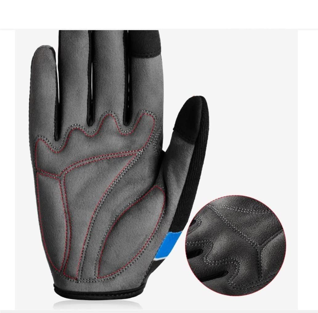 Guanti da Ciclismo Guanti da Bicicletta Guanti da Ciclismo A Dita Lunghe Guanti Sportivi da Esterno Elasticizzati per Touch Screen da Uomo Guanti da Bici (Blue : Blu, Size : M)