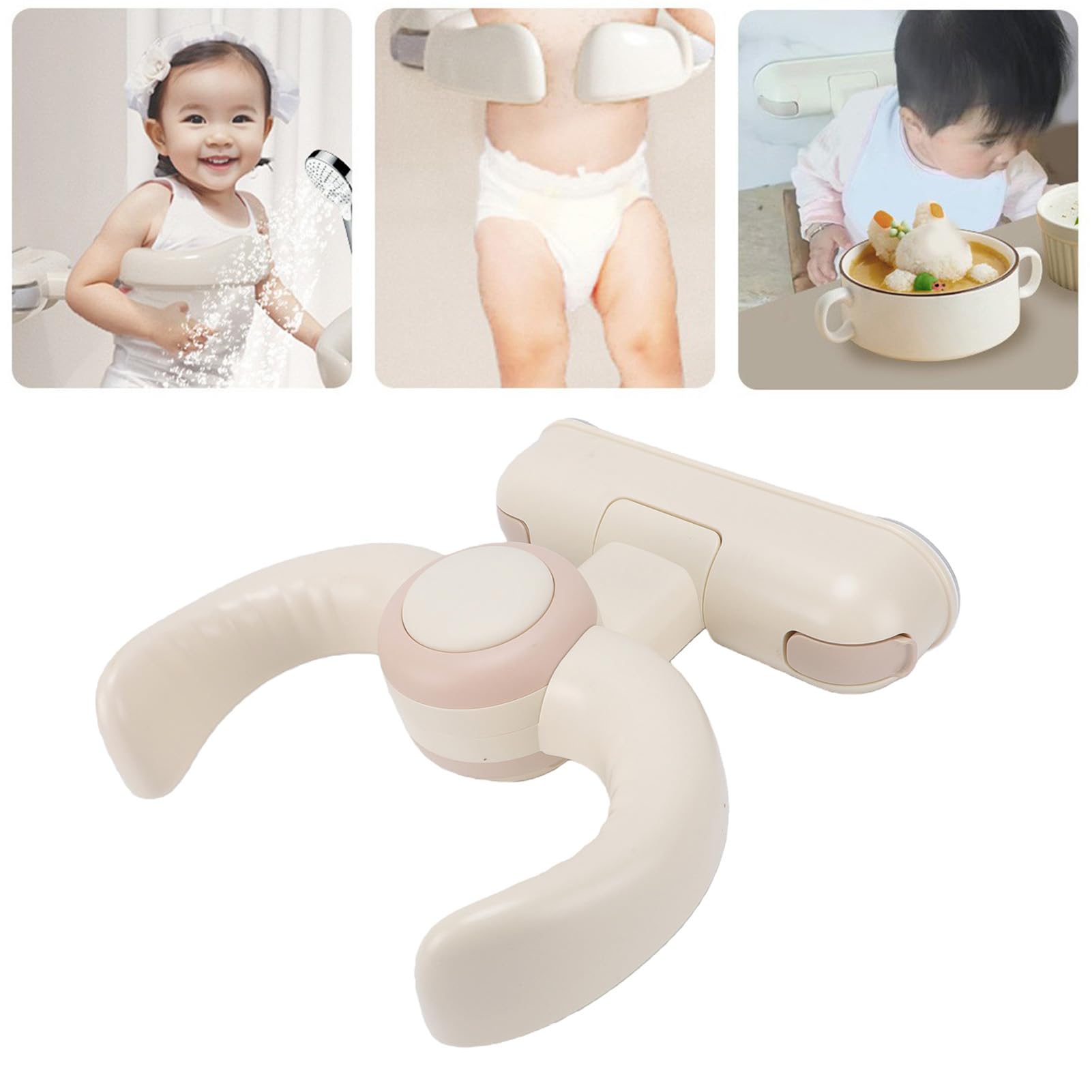 Alomejor Sedile da Bagno per Bambini Pieghevole da Parete, Seduta (Cachi)