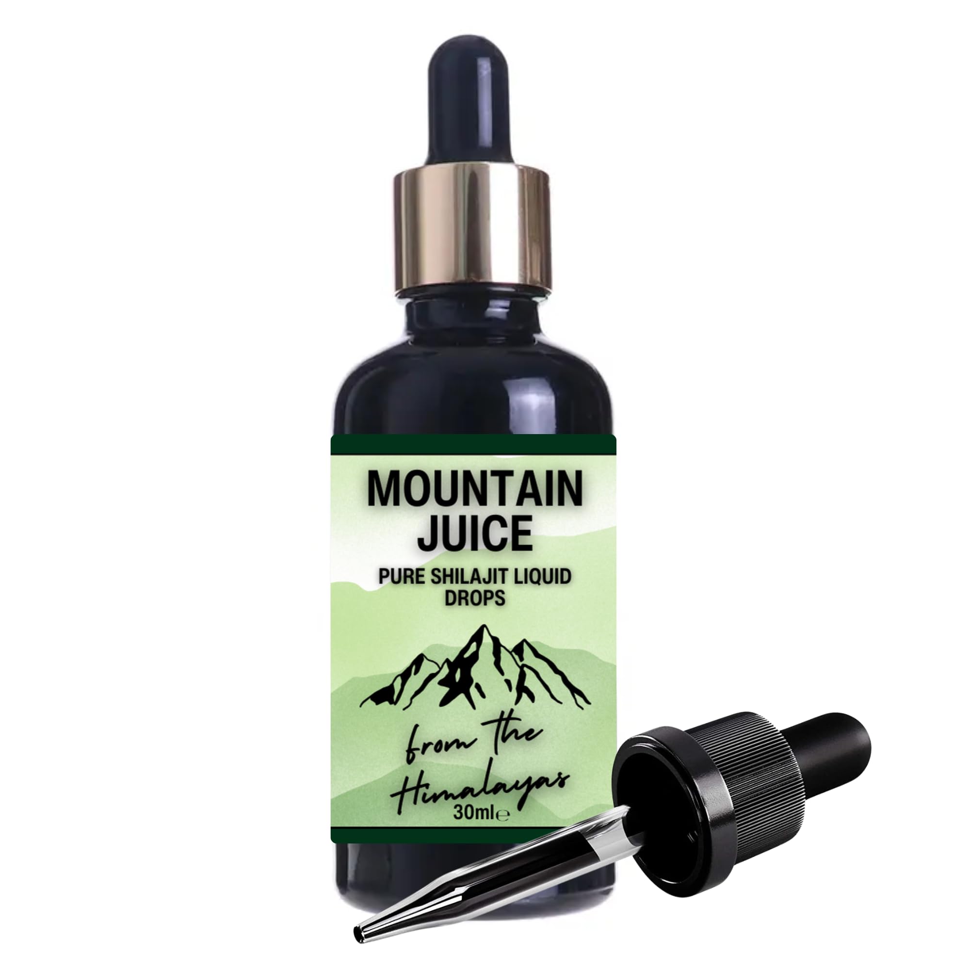 Gocce liquide di Shilajit puro 30ml Tintura da viaggio. Succo di montagna potente e potente, resina minerale ayurvedica naturale. Elevata resistenza per la resistenza, fulvico himalayano.