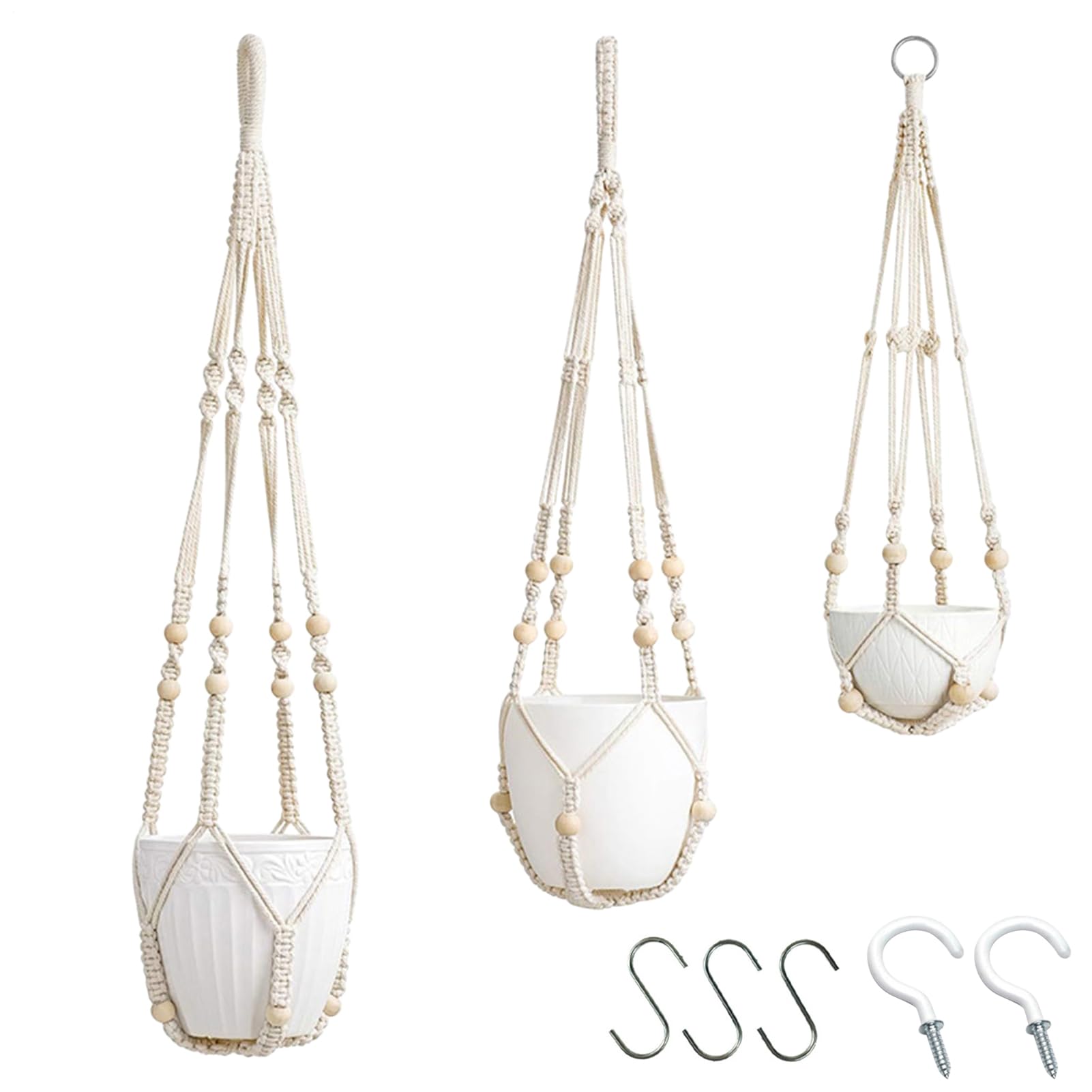 Panier en macramé fait main lot de 3 pour une maison chaleureuse