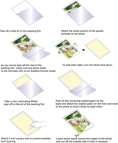 Vista 10 de Huntz Hojas laminadoras autoadhesivas de 9 x 12 pulgadas, paquete de 24, tamaño carta, 4 mil de grosor, autosellantes, no necesita máquina