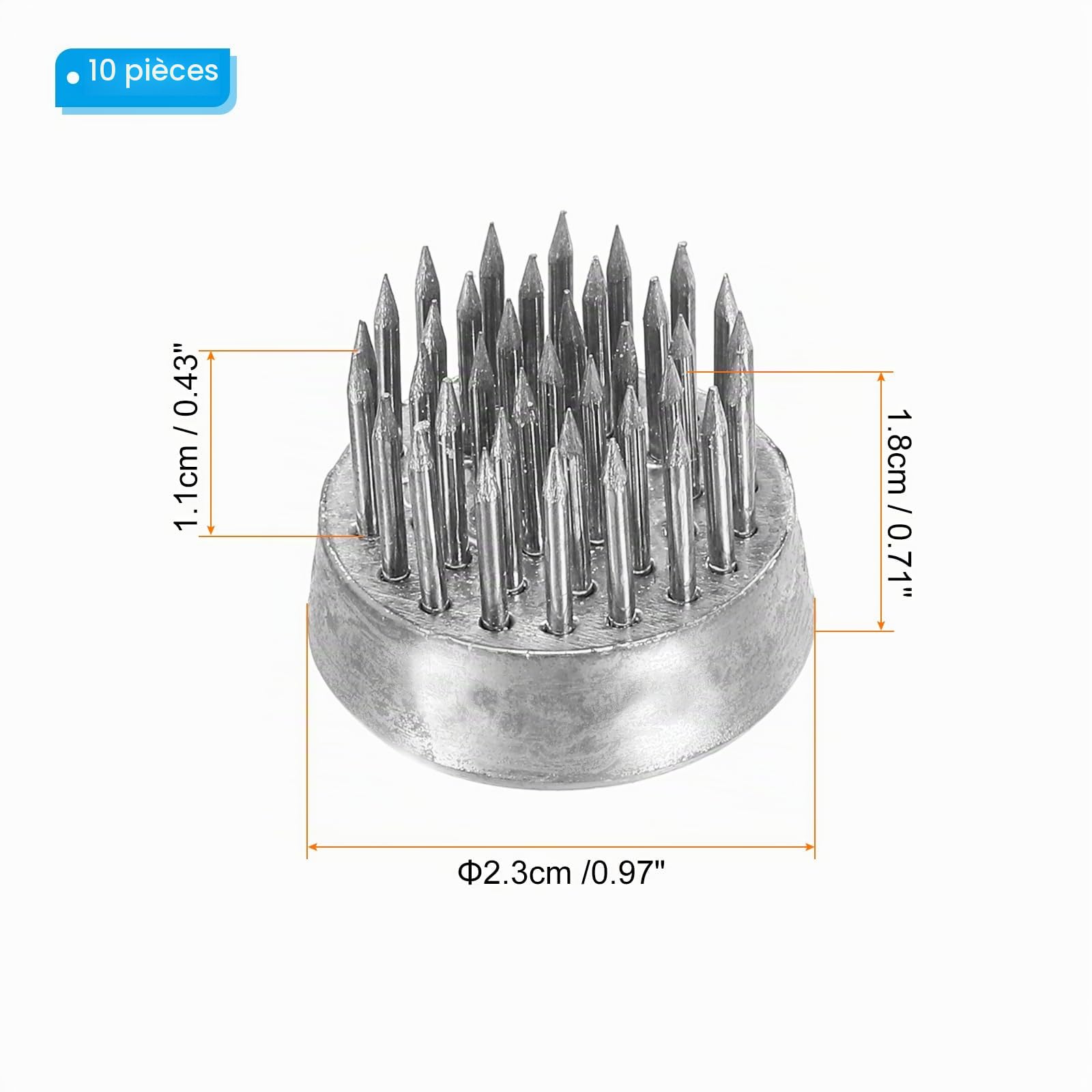 PATIKIL 0.9" Fleur Grenouilles Ikebana Kenzan, 10 pcs Fleur Arrangeur Outil Inox Floral Grenouille Broche Support pour Vase Fleur Arrangement, Argent Ton