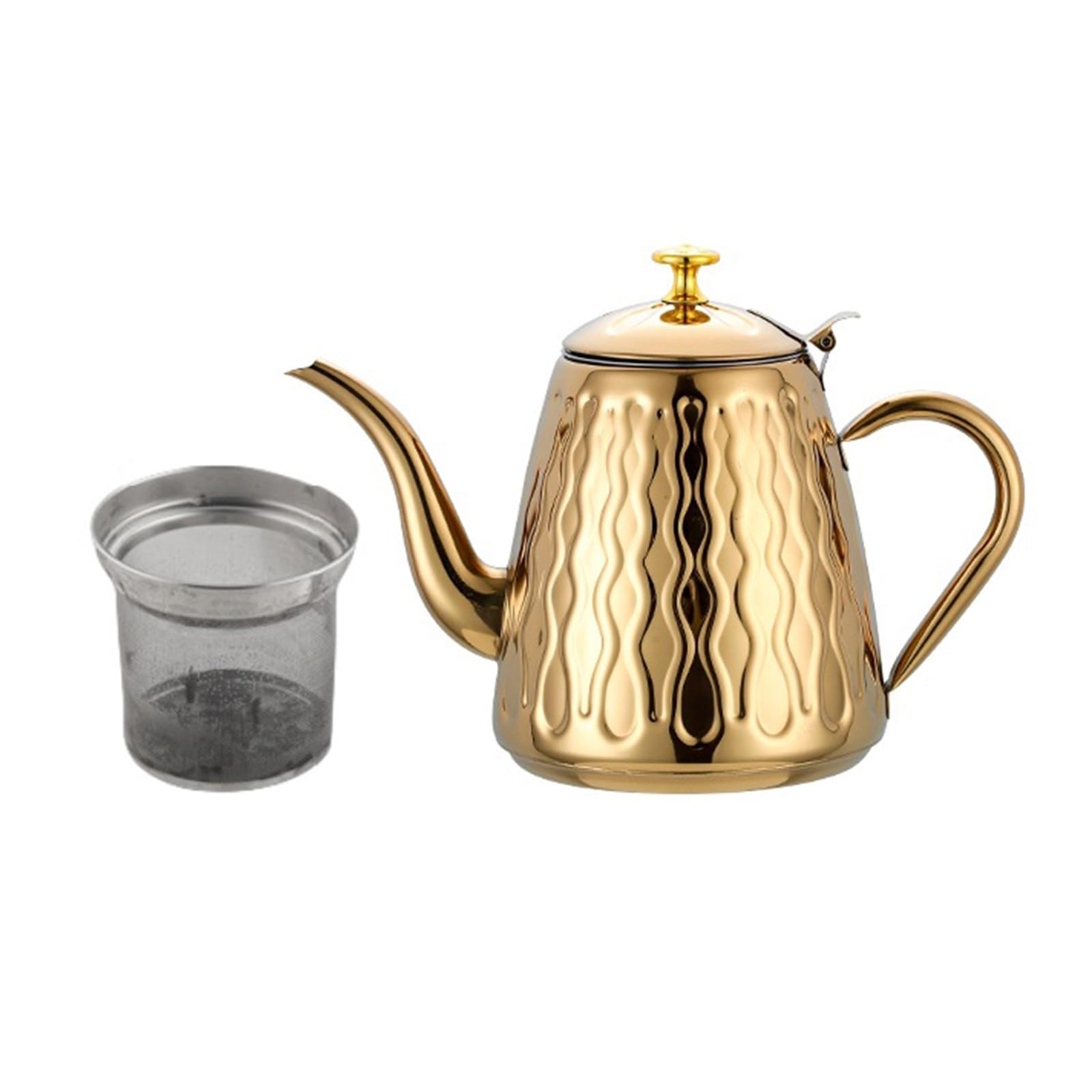 Elnwnnkc Large Teas Kettles Cold Kettle Juices Container Water Pots Stainless Steel Texture Serving Teapot for Various Occasion Teas Kettle