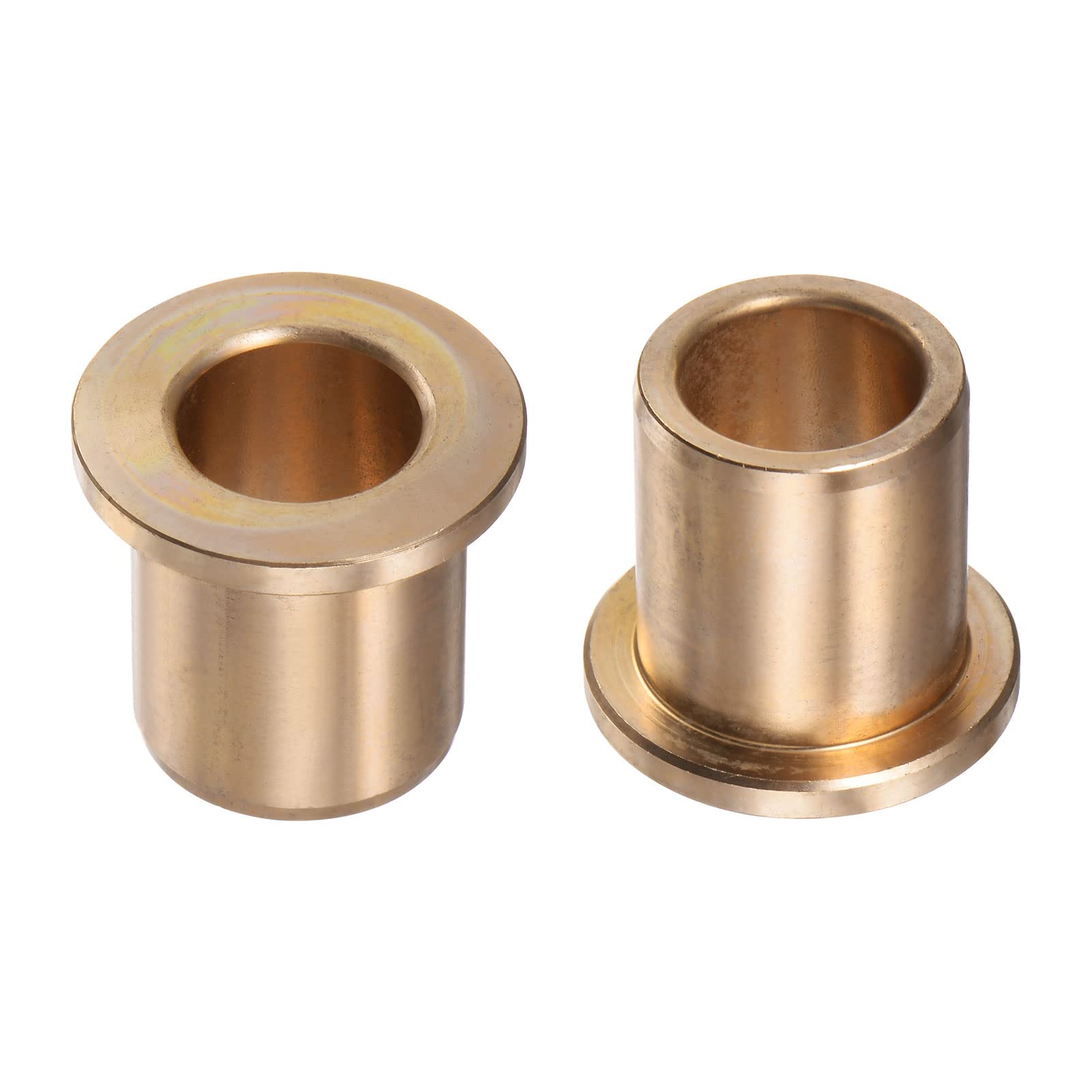 QUARKZMAN 2pcs Bride Roulement Manchon 15mm Alésage 21mm OD 25mm Longueur 3mm Bride Épaisseur Bronze Douille Autolubrifiant Douilles Manchon pour Industriel Équipement