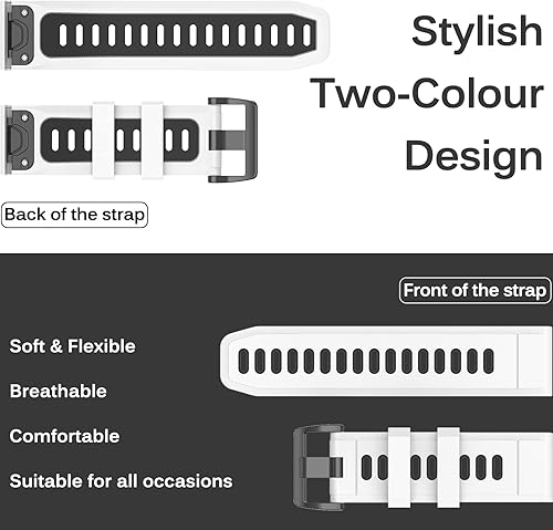 Miniatura 5 de Miimall Garmin Fenix 765 - Correa de repuesto compatible con Garmin Fenix 765, 0.866in de ancho, silicona suave, impermeable, para Garmin Fenix 77