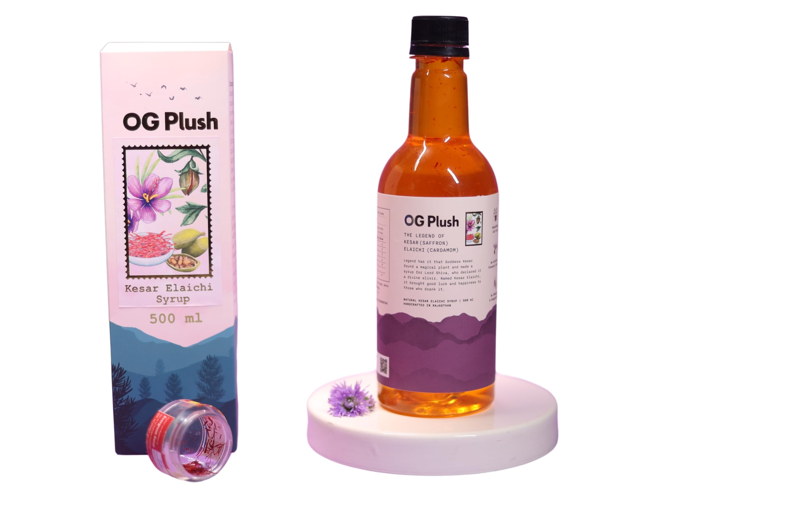 OG Plush Premium Kesar Eliachi Syrup | No added color