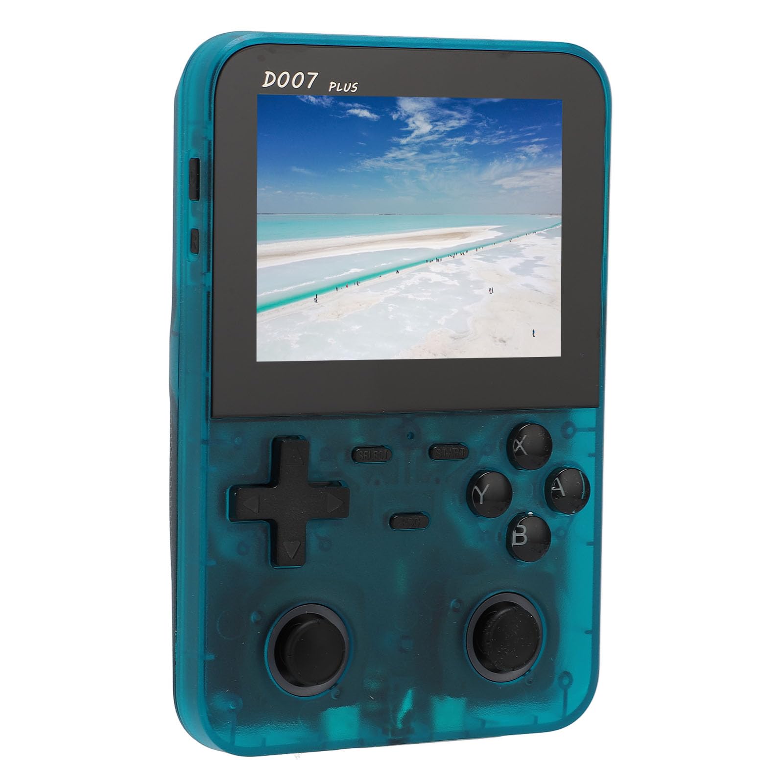 Przenośna Konsola do Gier, Podwójny Joystick Retro Przenośna Konsola do Gier Obsługuje 9 Emulatorów Wyświetlacz IPS dla Rozrywki (Przezroczysty niebieski)
