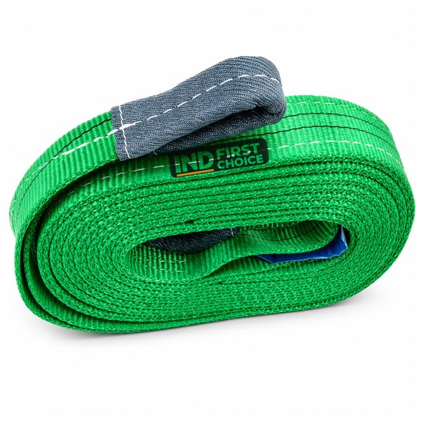 Image of IND Polyester Webbing Sling 2 ton 2 mtr | Heavy Duty Flat Eye to Eye Lifting Belt | Multiple Capacity & Length Variations for Crane, Hoist, Material Handling & Rigging
