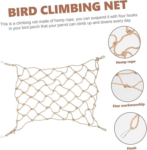Miniatura 7 de Mipcase Juguetes de escalada, 2 piezas, red de escalada para loros, cuerda de escalada para pájaros, hamaca para mascotas, pinzón, accesorios para