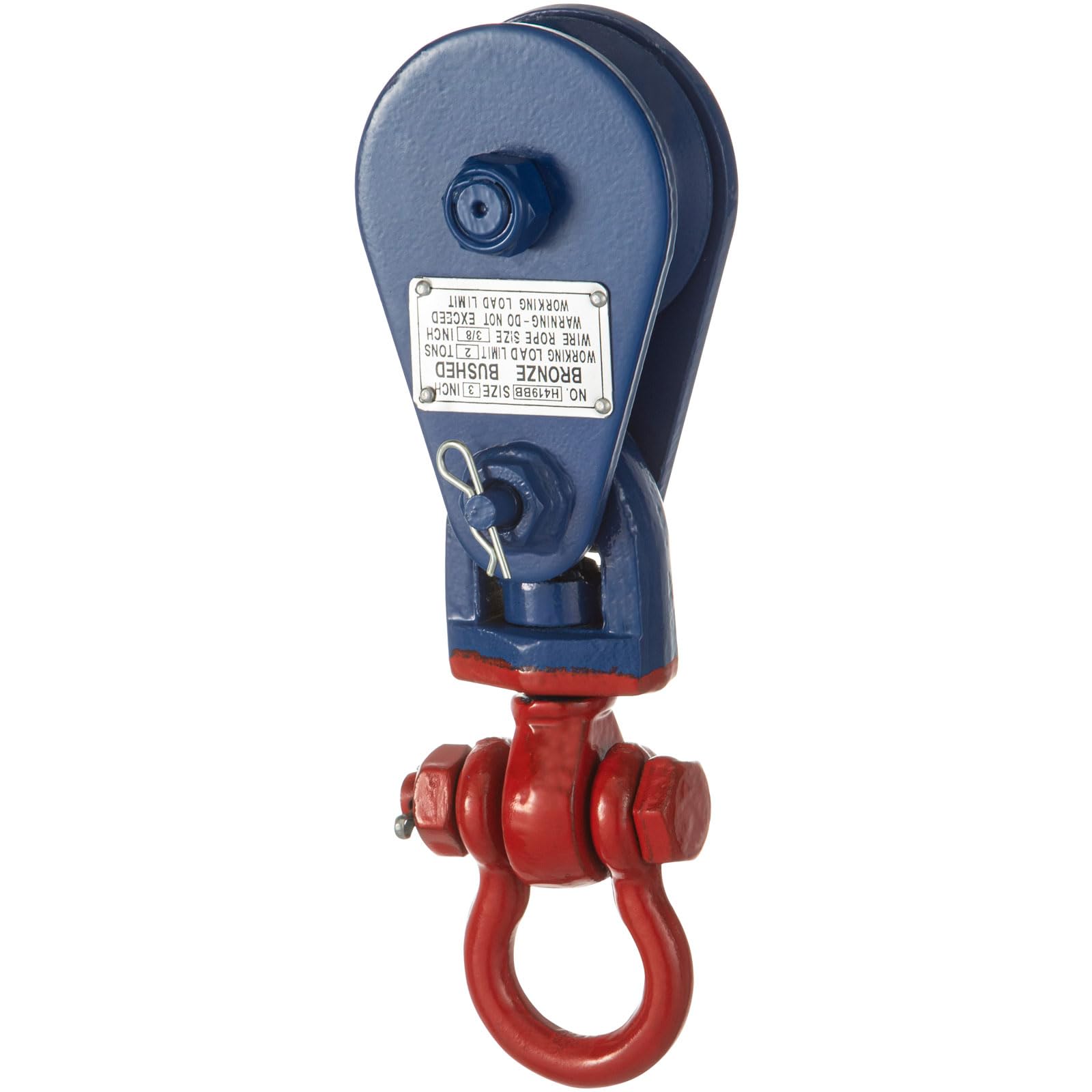VEVOR Seilwinde mit Kette, 2 Tonnen Umlenkrolle, 76 mm Einscheibenblock mit Drehhaken, G70-Kette, passend für 10 mm Drahtkabel, Ideal für Hebe-, Schlepp-, Bergungs- und Montagearbeiten