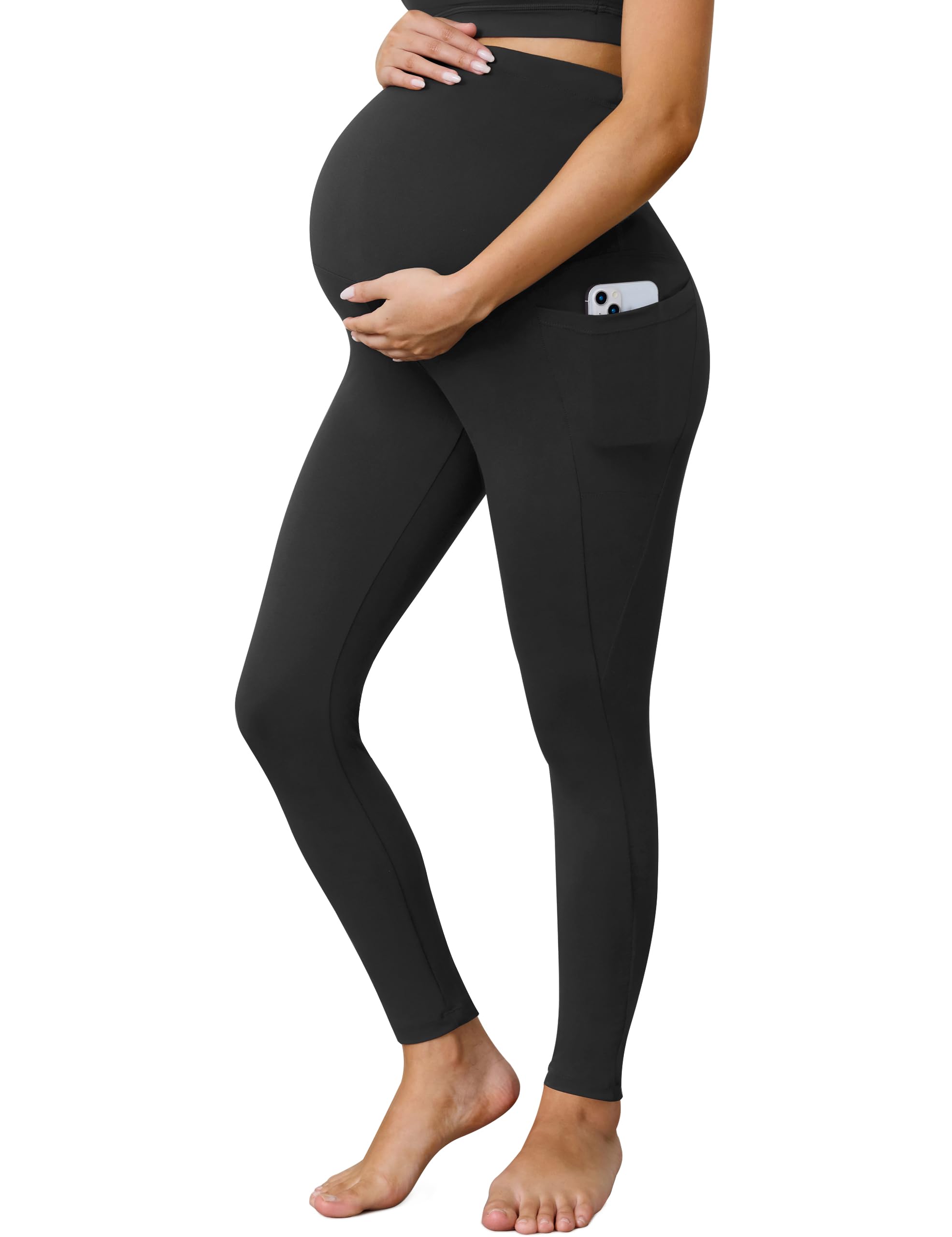 1 Pack Women's Maternity Leggings with Pockets Over The Belly Pregnancy Active Wear Workout Yoga Tights Pants-image-33