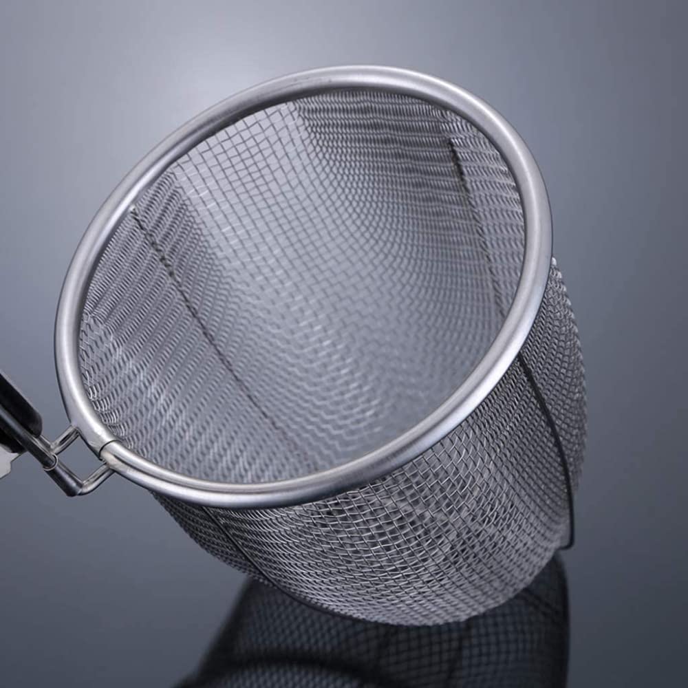 Cuchara de Filtro de Alimentos fritos Cesta de tamiz Inoxidable con Mango Utensilio de Cocina Colador de Fideos Colador Grande para Uso doméstico-14CM
