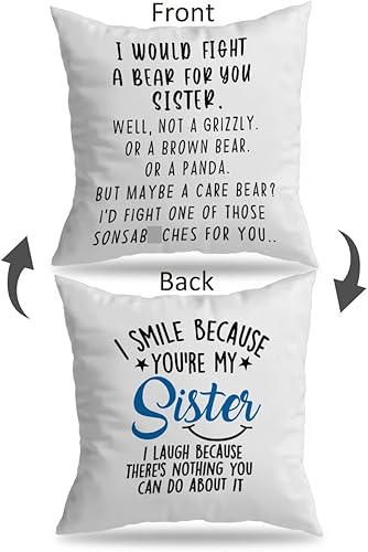 Miniatura 2 de Funda de almohada reversible con texto en inglés "I Would Fight A Bear for You", funda de almohada reversible de 18 x 18 pulgadas, regalo para