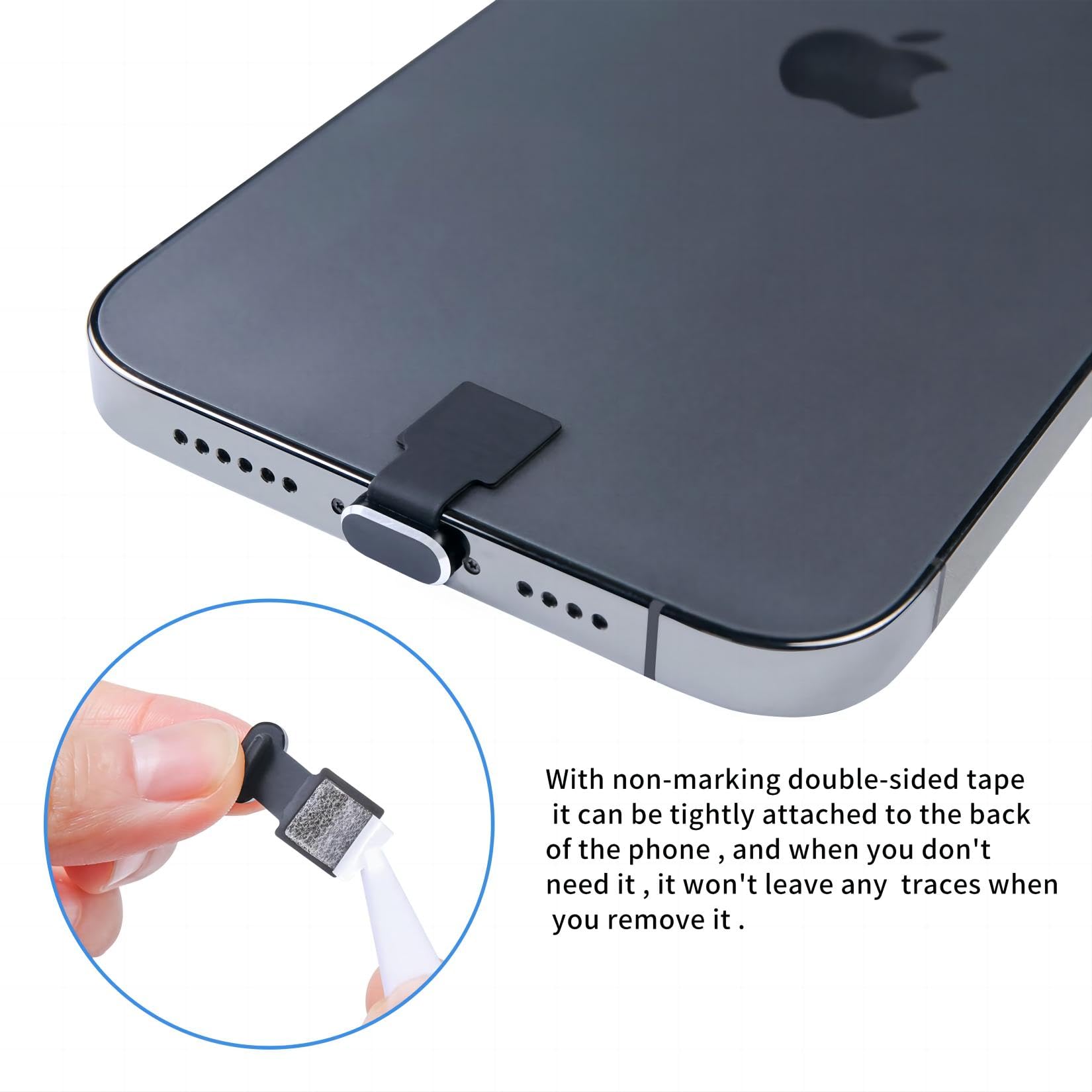 Tappi Antipolvere Per IPhone - Protezione Porta Lightning E Altoparlanti, Set Con Nastro Adesivo - Foto 4