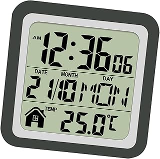 MYADDICTION Indoor Temperature Dispaly Meter White Desk Temperature Display Easy to View Black-picture-10