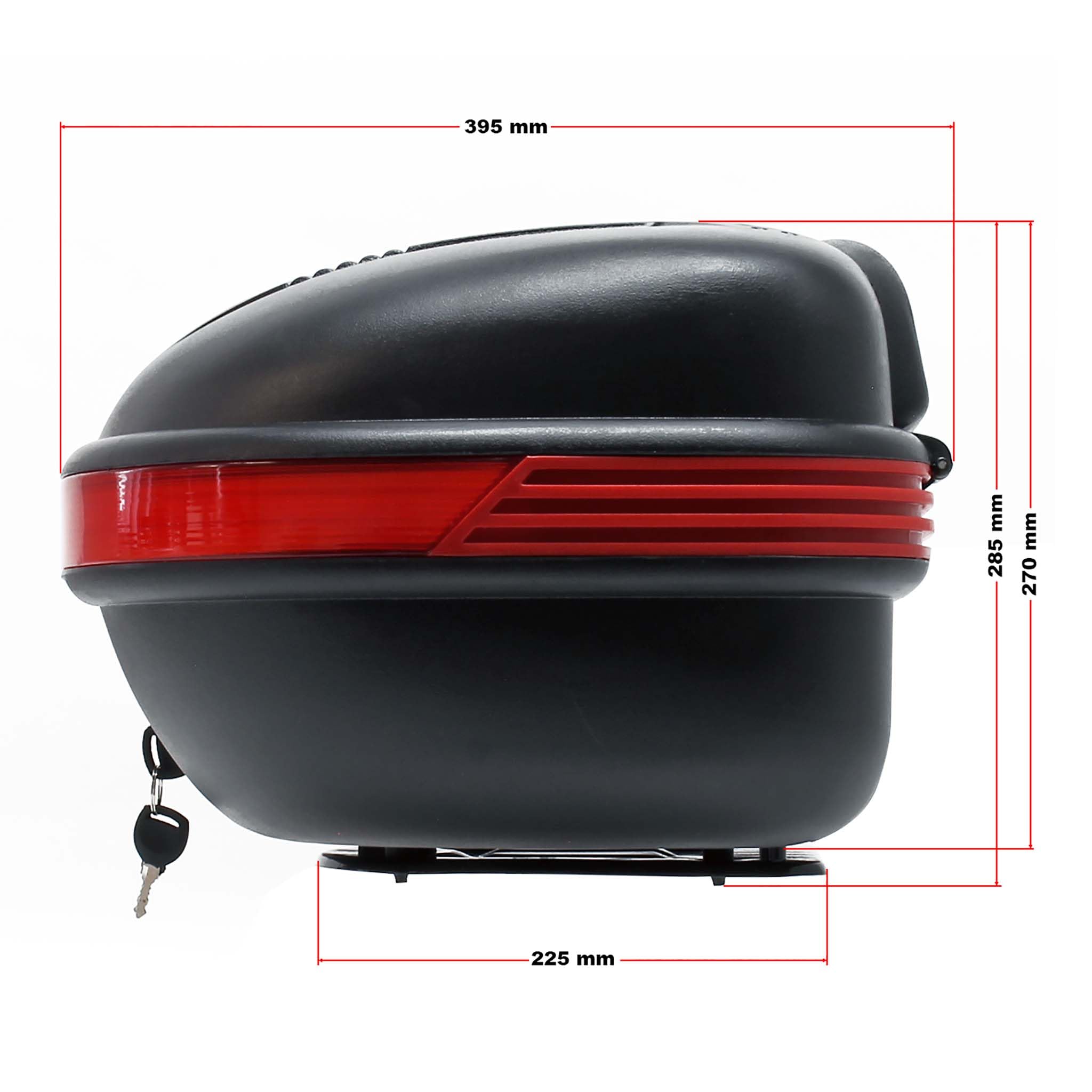 Wiltec Kufer motocyklowy 31 l czarny mat zamykany na klucz, wodoodporny bagażnik do skutera, quada i motocykla, kufer na kask ze stabilnym mocowaniem
