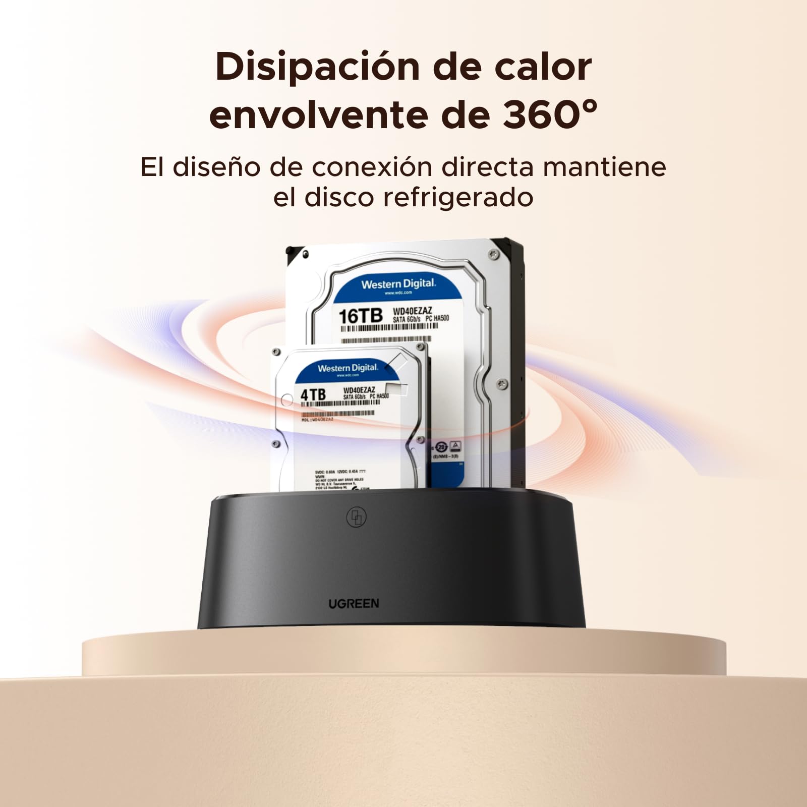 UGREEN Docking Station de Doble Bahía, Base de conexión para Discos Duros USB 3.0 para SATA SSD/HDD de 2,5"/3,5", 5 Gbps Adaptador Compatible con Clonación Offline y UASP
