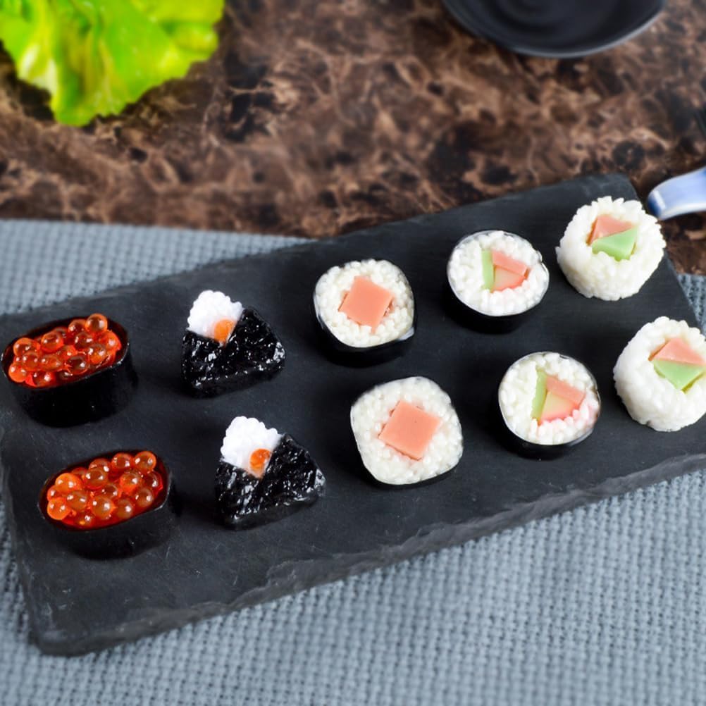 6 Pcs Fake Sushi Realistic Food Model - Artificial Lifelike Simulated Rice Balls Dessert & Rice Roll Decoration for Kitchen Display, Home Decor, Photography Props, Party Shops