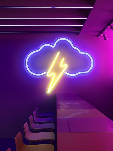 Miniatura 7 de Luz LED de nube  Luces de neón de 13.4 x 11.7 pulgadas para decoración de pared  Señales LED alimentadas por USB para pared de dormitorio  Señales