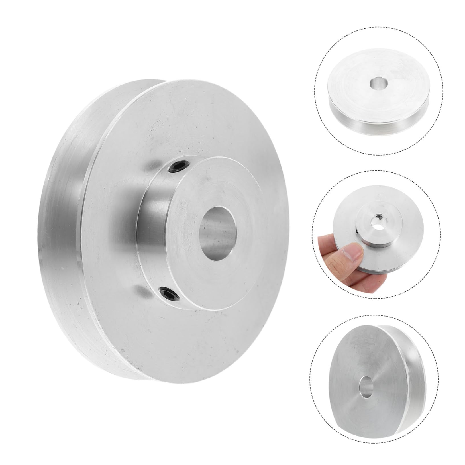 Homoyoyo Puleggia per Cinghia a V Singola Scanalatura in Alluminio Argento Installazione Facile e Funzionamento Stabile per Produzione Industriale e Trasmissione Motore