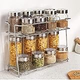 AB99 COLLECTION Stainless Steel 2-Tier Kitchen Rack Spice Rack | Kitchen Counter top 2 Layer Storage Rack for Kitchen | Container Rack | Space Saver Rack | Kitchen Pantry Storage Organizer