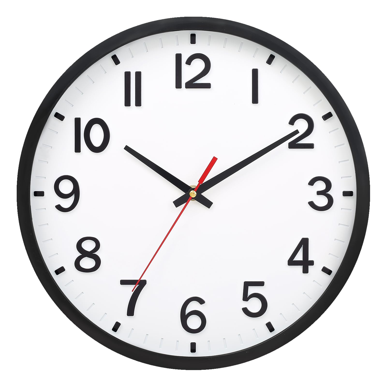Moiubik Wanduhr 30cm Lautlos Ohne Tickgeräusche Quartz Modern Batteriebetriebene Uhr Mit Dickem Rahmen Für Zuhause Büro Küche Schule Wohnzimmer Schlafzimmer