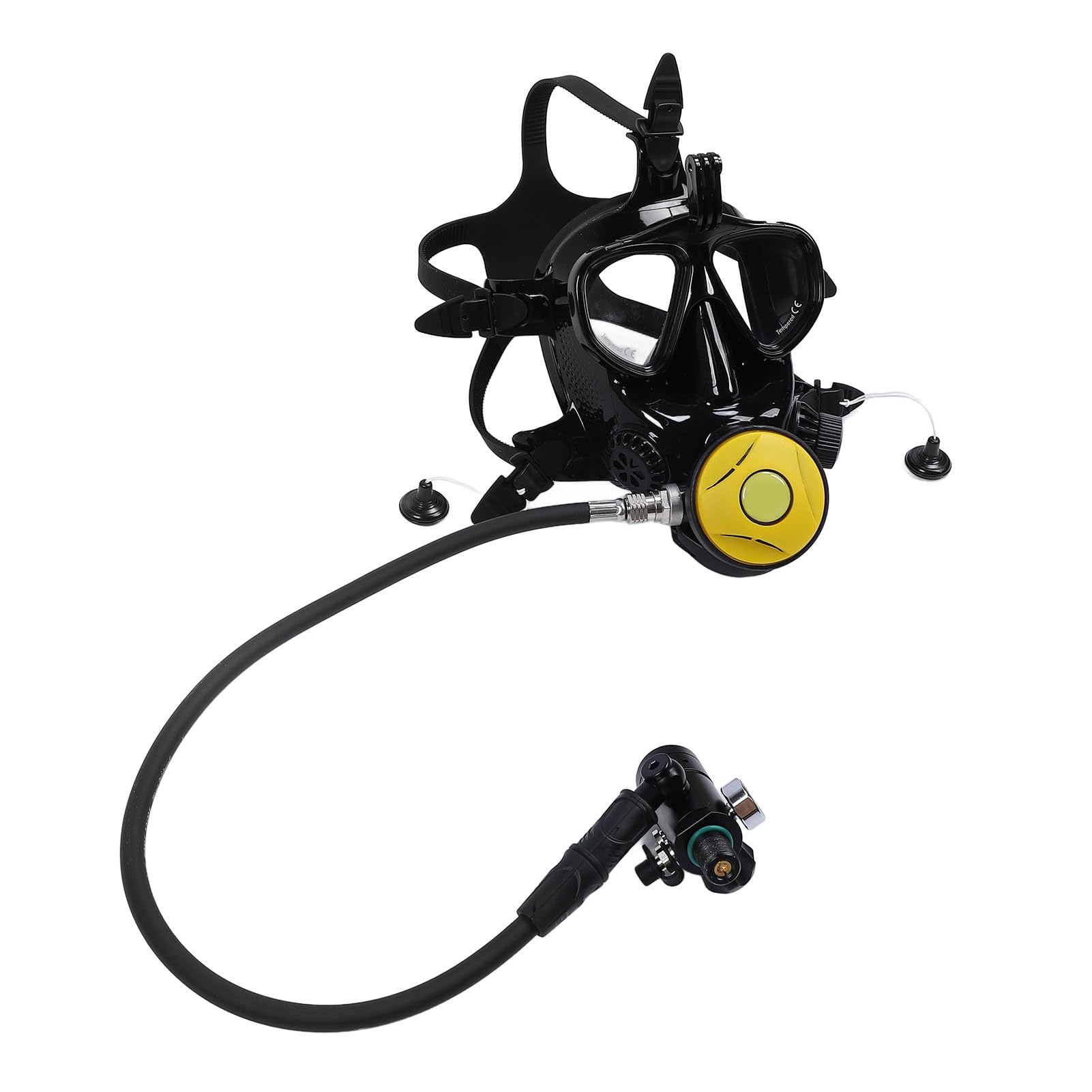 Jiawu Mini Cilindro de Buceo Portátil de 1 L con Gafas de Buceo de Cara Completa, Máscara de Snorkel de Visión Amplia de 180° con Soporte para Cámara, Tubo de Respiración Giratorio de 360° para