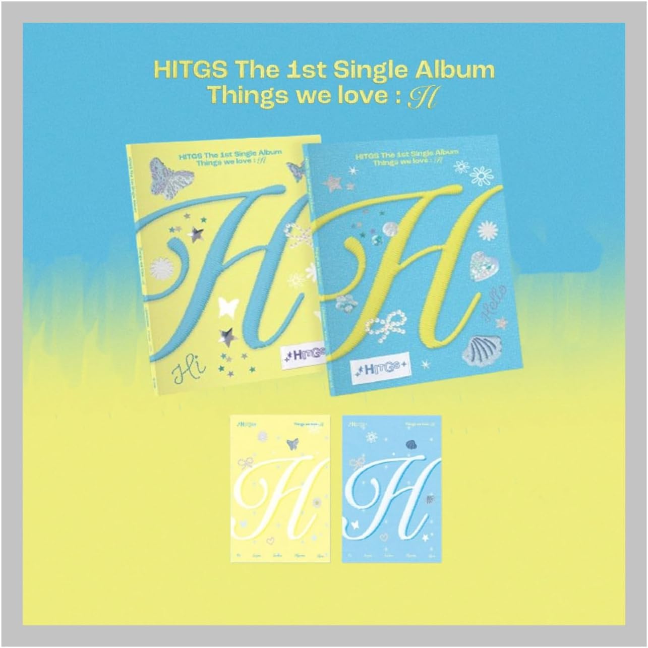 HITGS Things we love : H 1st Single Album with Tracking Sealed (Full Set(2 Standard+2 PLVE)) + Extra photocards