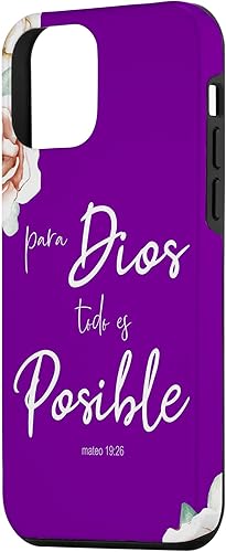 Miniatura 2 de iPhone 12 mini PARA DIOS TODO ES POSIBLE  Mateo 19 26  Biblia Cristiano Case