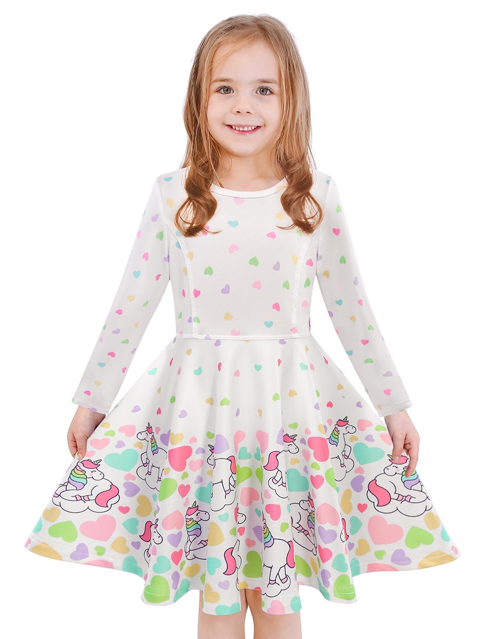 LaBeca Girls Dress Sleeveless Long Sleeve Kids Toddler Little Big Girl Unicorn Mermaid Casual Dresses