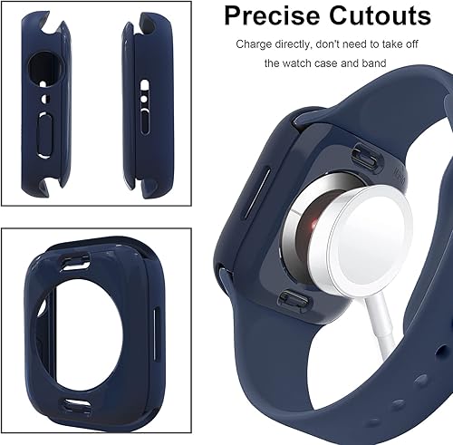 Miniatura 6 de 2 en 1 Miimall - Funda protectora de pantalla impermeable para Apple Watch 7 de 1.614 pulgadas, carcasa rígida de policarbonato impermeable