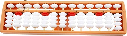 CCHW Abacus Soroban con botón de reinicio, varillas de 13 dígitos, herramienta de cálculo de aritmética Soroban de plástico