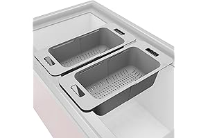 Universal Chest Freezer Organizer Bins - Expandable Freezer Storage Basket with Handle
