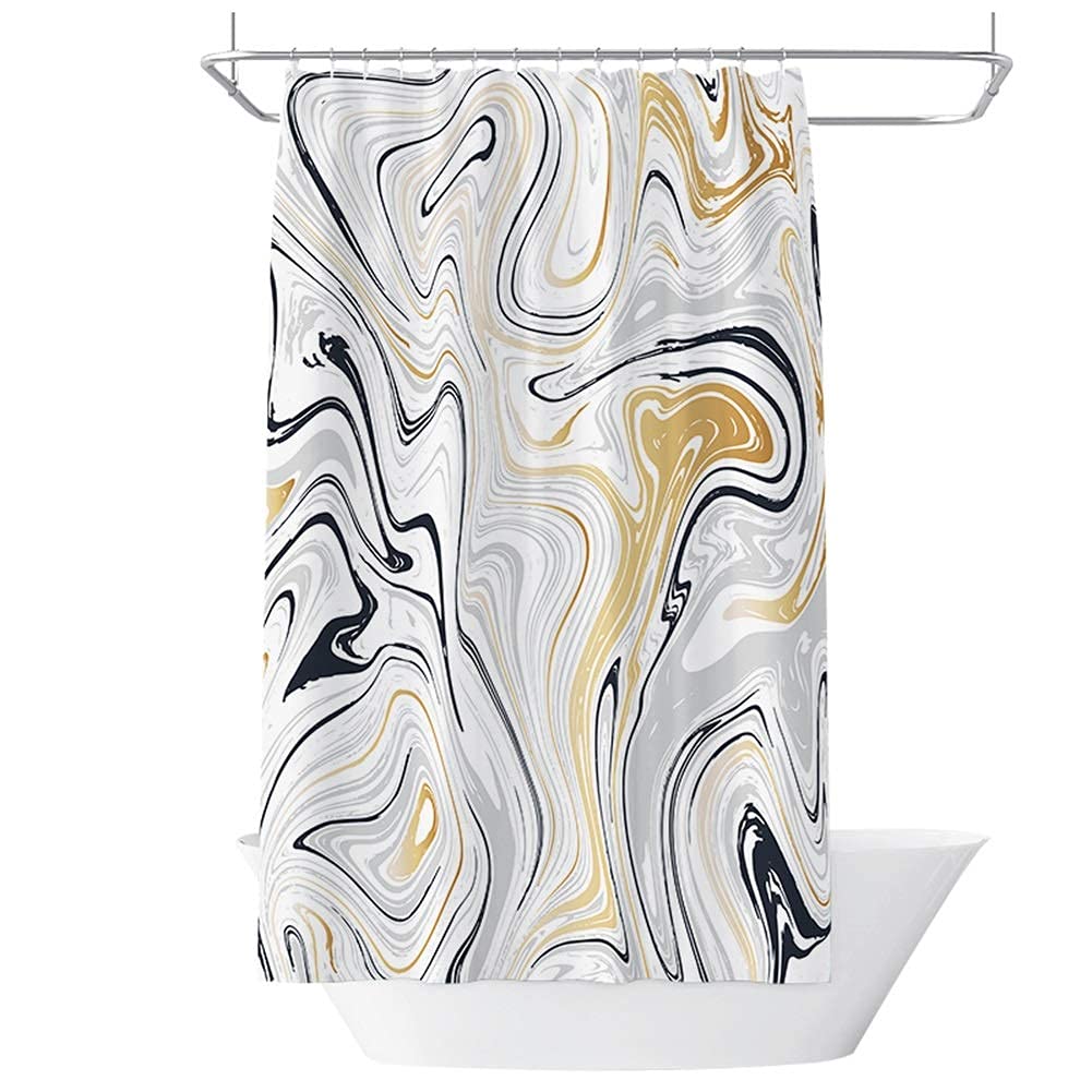 Rideau de douche imperméable en polyester 3D pour séparation de salle de bain