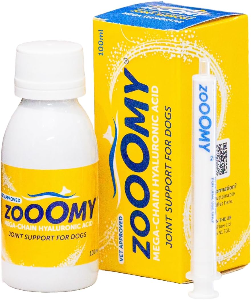 Zooomy Liquid Dog Joint Supplement | Hyaluronic Acid for Hip & Elbow Care | Canine Joint aid | 100ml