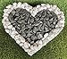 Produktbild Gartenwelt Riegelsberger Herz Gitter mit kleinen Carrara & Basalt Steinen für Allerheiligen Grabschmuck Grabgestaltung Grabdeko Pflanzschale