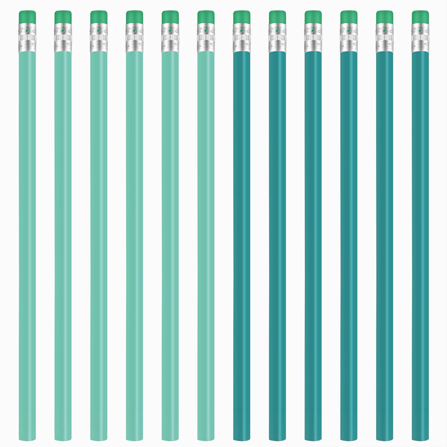 PENTA ANGEL Pencil with Eraser 12Pcs Solid Color HB Wodden Graphite Sketch Pencils for Students Teachers School Office Party Favors Supplies (Green)