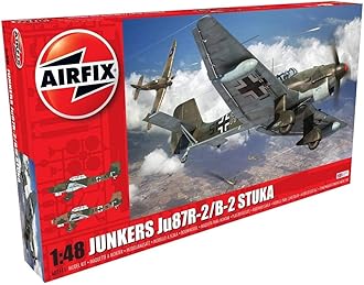 Airfix Model Set - A07115 Junkers JU87B-2/R-2 Model Building Kit - Plastic Model Plane Kits for Adults & Children 8+, Set Includes Sprues & Decals - 1:48 Scale Model