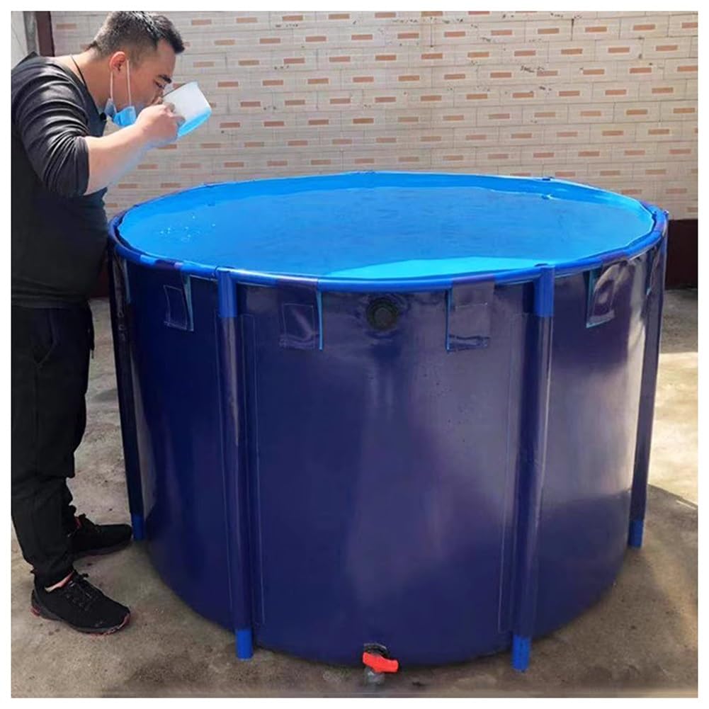 Piscina circolare pieghevole, in PVC a prova di perdite, per laghetti di pesci, allevamento di koi, bagni e irrigazione per animali domestici, uso esterno durevole, ideale per giardini