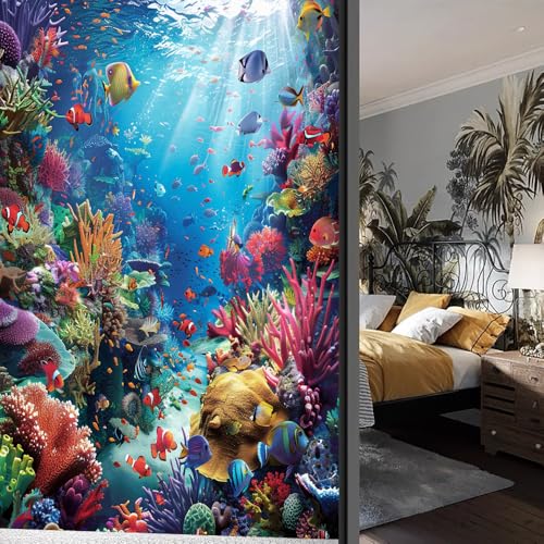 Vinilo decorativo de ventana Frosted Modern Fish 15.7x23.6 pulg miniatura 3