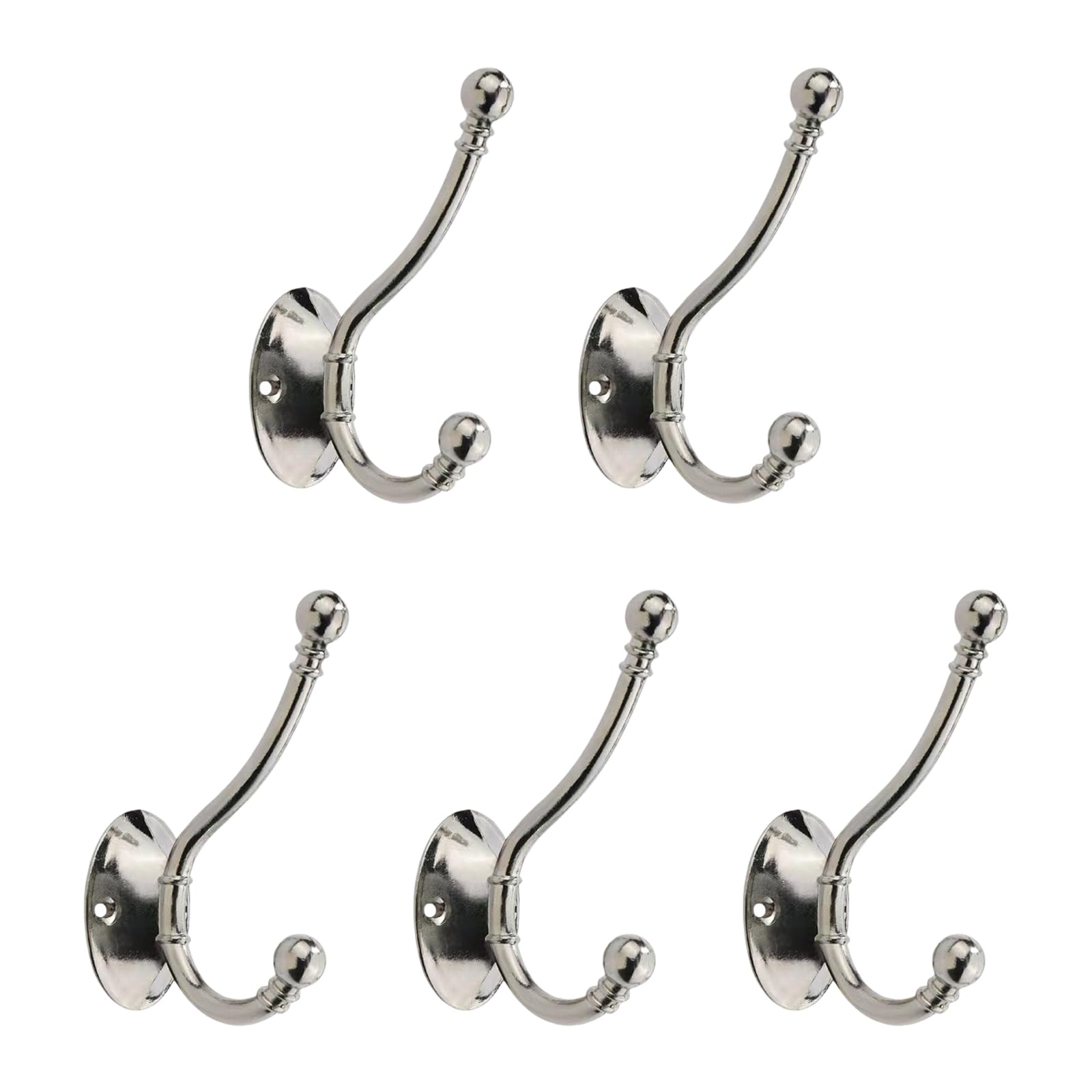 5 Piece Modern Single Hook Set Strong Alloy Hook Decorative Hooks for Towels & Clothes Hanging Metal Mixture