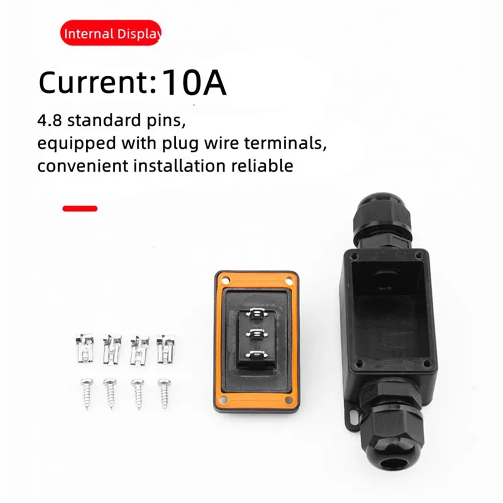 1 szt. IP65 wodoodporny 10 A wytrzymały duży kabel liniowy włącznik/wyłącznik maks. AC3 ~ 220 V wskaźnik LED (zielony przycisk LED)
