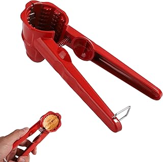 Walnut Cracker, Multifunctional Pecan Splitter Cutter Portable Nut Cracker Tool Walnut Plier Sheller Nut Opener Nutcracker for All Kinds of Nuts(Red)
