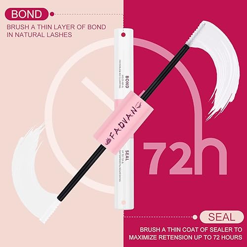 Miniatura 2 de FADVAN Pegamento de pestañas, pegamento de pestañas en racimo para pestañas individuales en racimo, extensión de pestañas transparente y sellado,