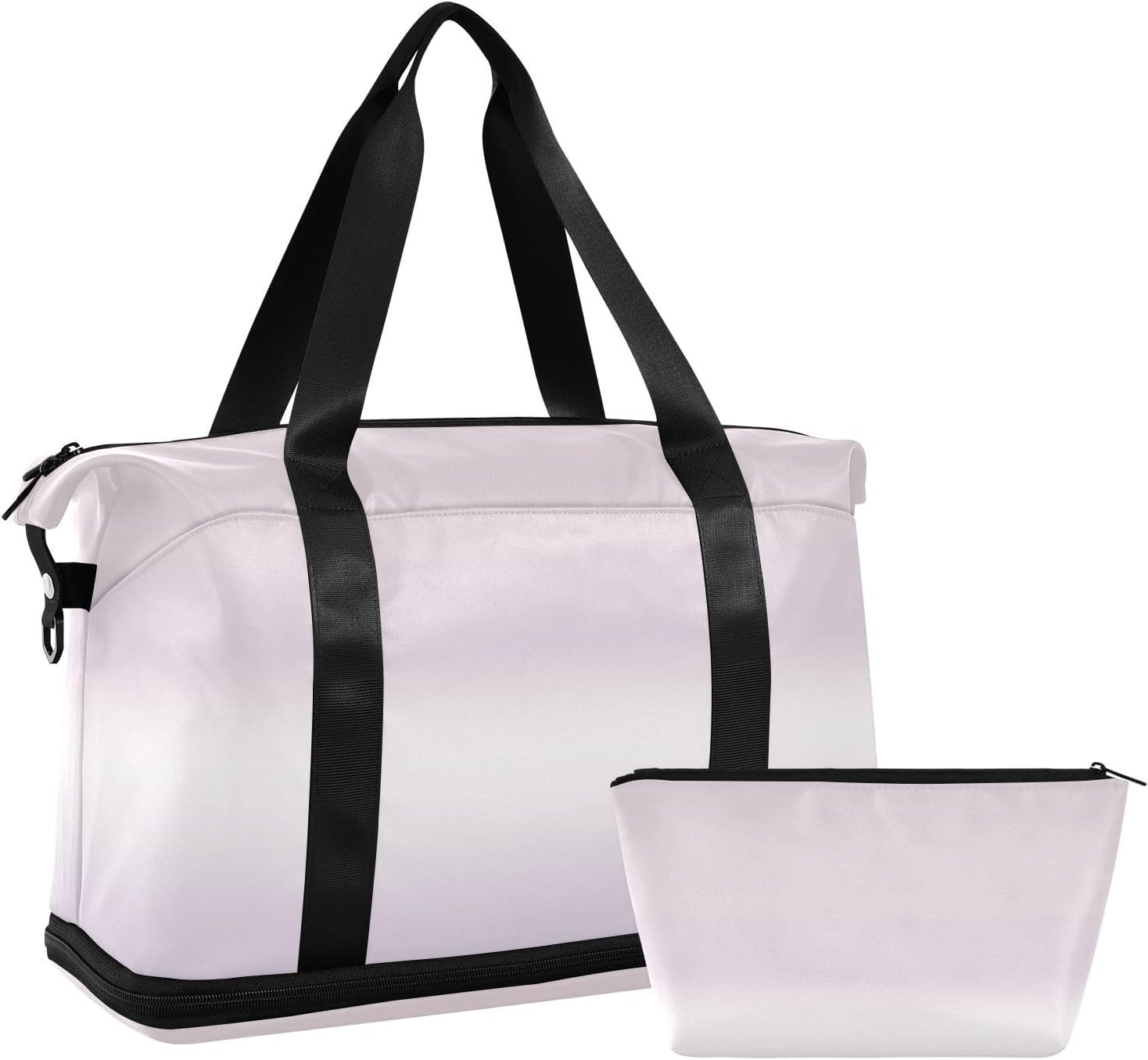 Gray-pink Gradient Travel Tote Gym Bag Gym Sports Carry with Toiletry Bag for Business Trips Multifunctional