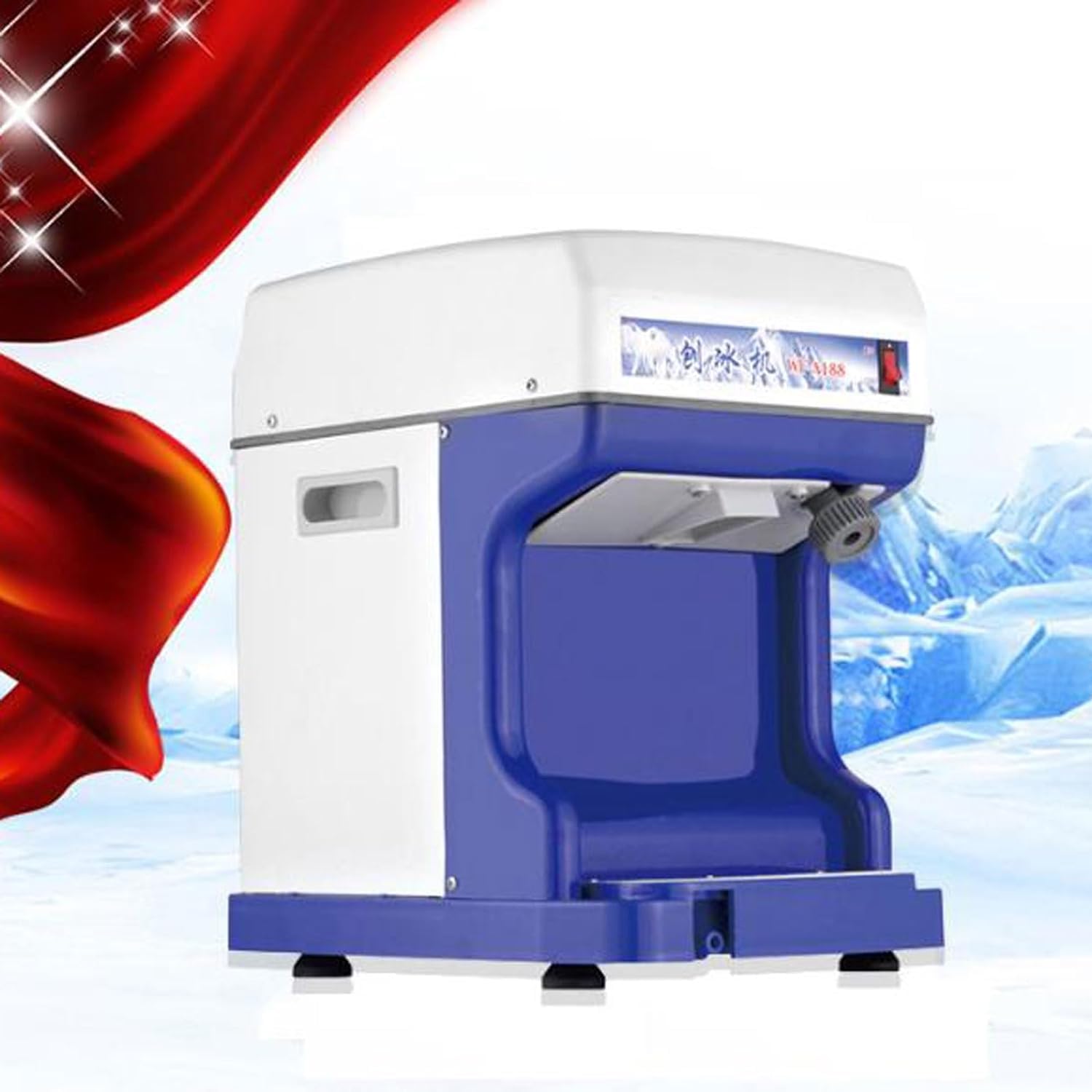 Tritaghiaccio Elettrico 120 kg/H Ghiaccio tritato con Struttura del Ghiaccio Regolabile Creatore di Coni di Neve per Uso Domestico/Commerciale Macchina per Coni di Neve